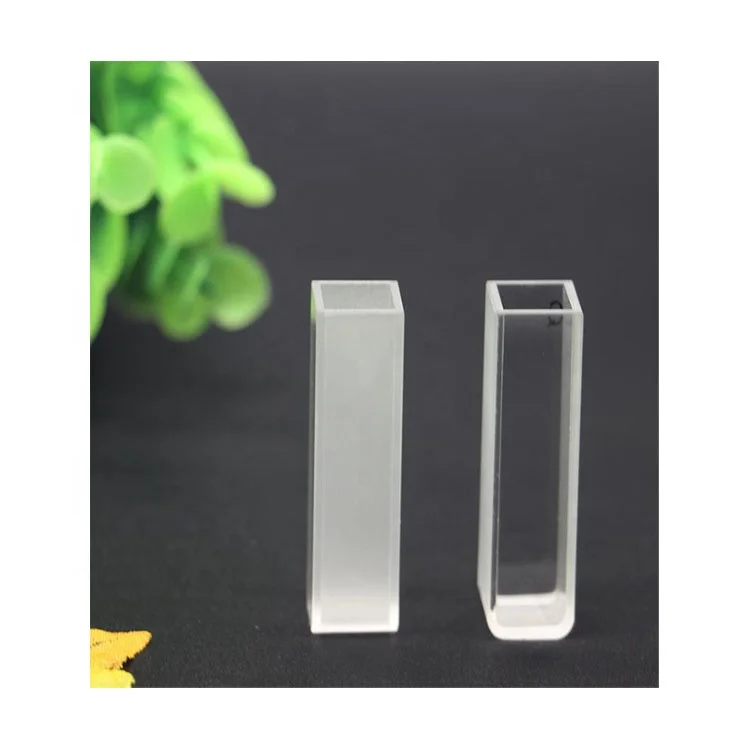 2 кристалла по бокам прозрачный квадратное отверстие лаборатория химии анализировать 10 мм Длина пути кварцевые кюветы