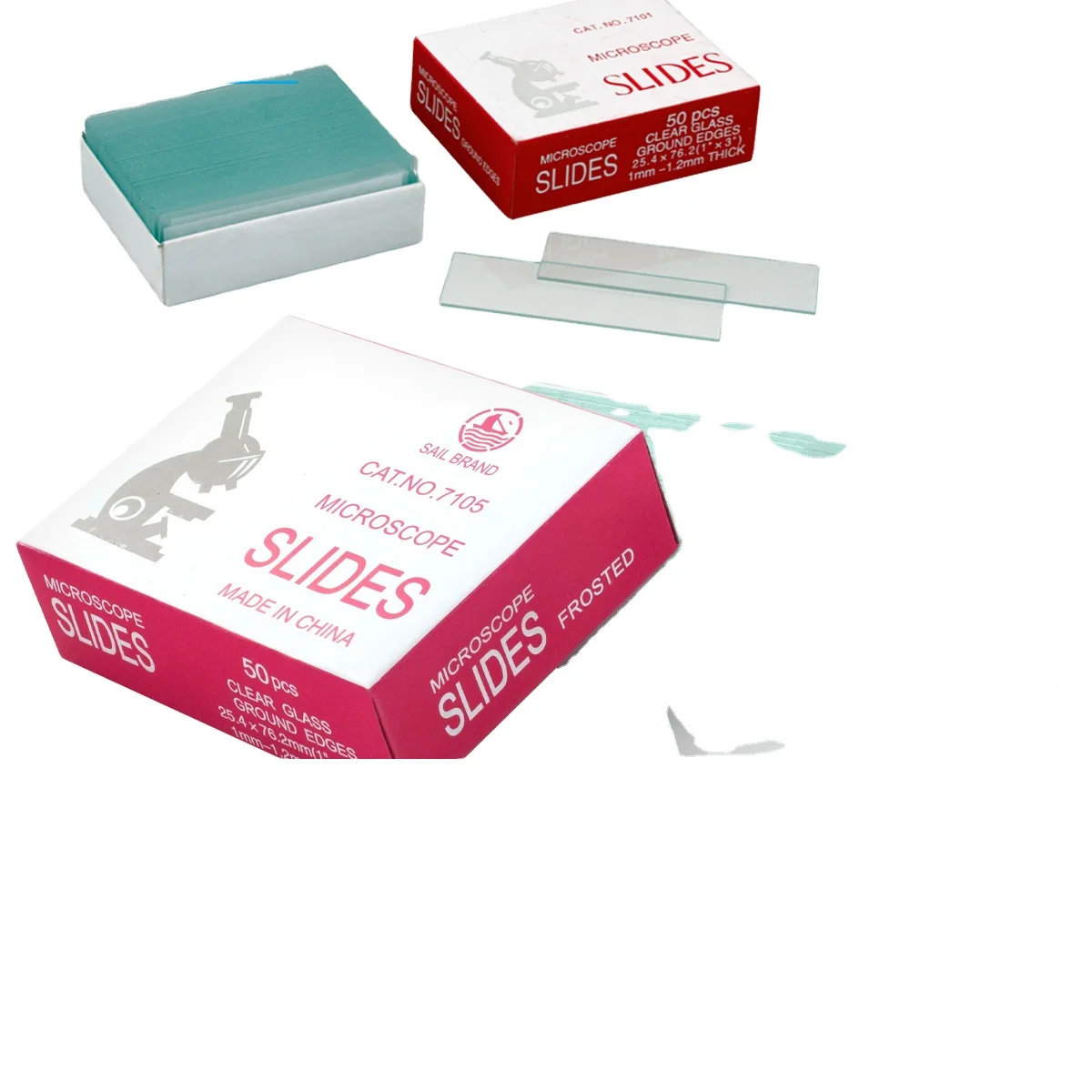 Одноразовая лабораторная стеклянная скользящая скользка для микроскопа матовая с одной стороны