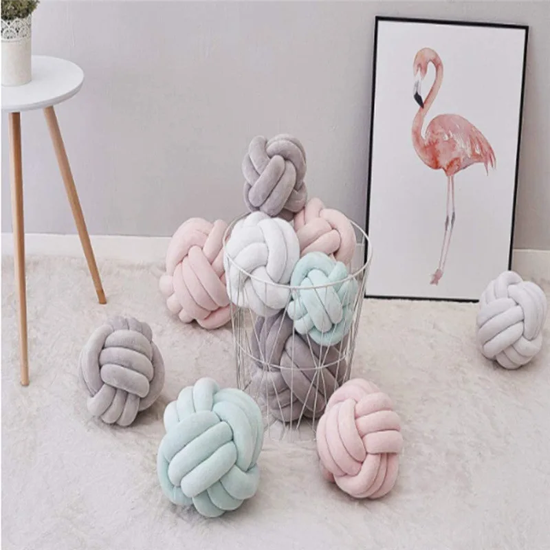 New Product Ideas 2024 Choice Household Knot Ball Pillow Home Decoration Cushion Throw Pillow Sofa Bed Round Knot Ball Cushion