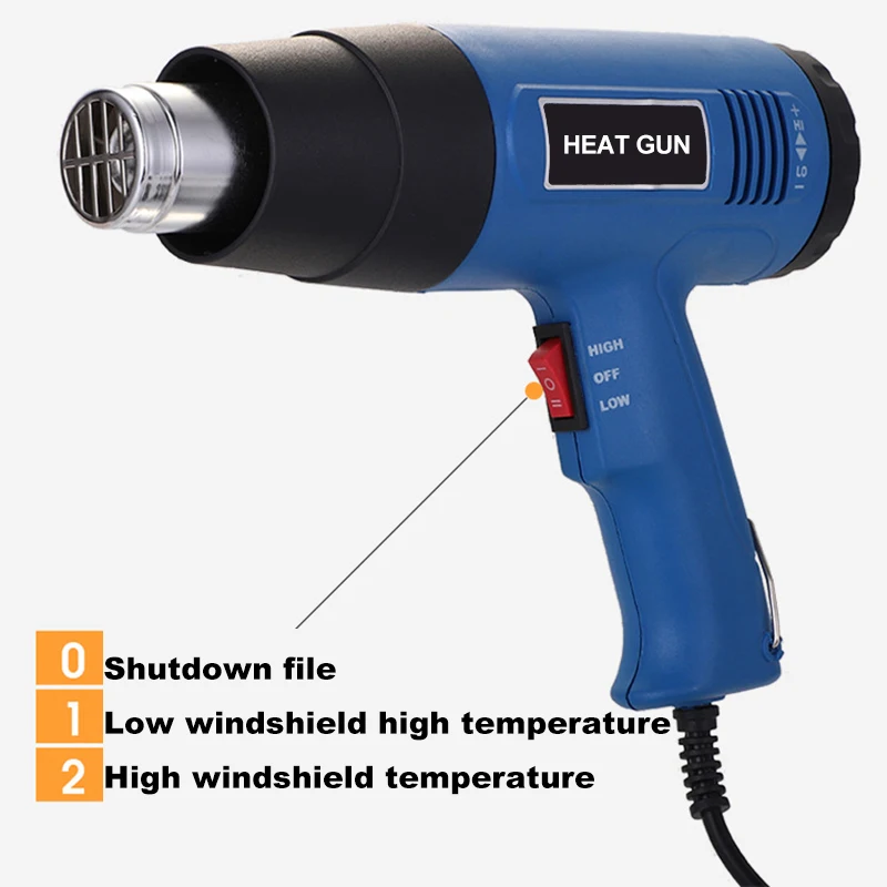 Industrial Electric Heat Gun mini handheld 2000W heat guns machine Hot Air gas for shrink wrap,auto film,curved pipe