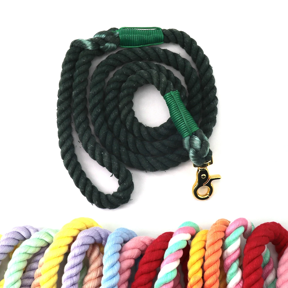 Wholesale Colorful Tie Dye Ombr Heavy Duty Handmade Pet Slip Horse Lead Rope Strong Cotton Dog Leash