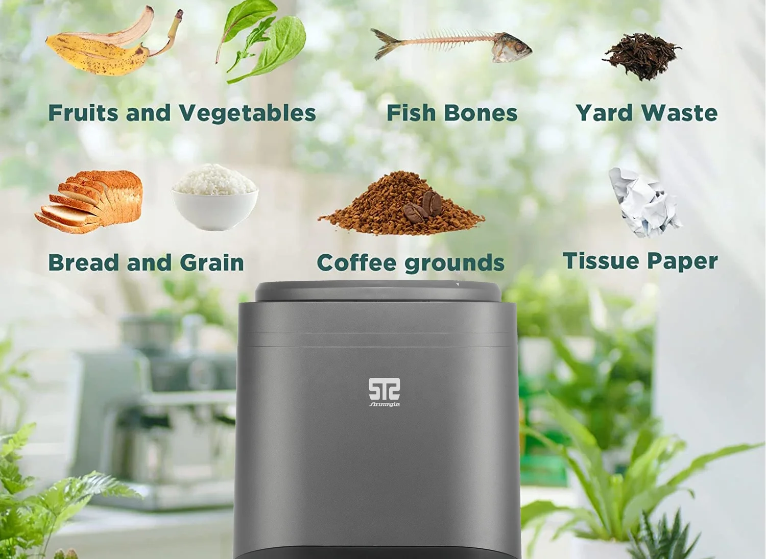 Hot Sales Electric Earth-friendly Kitchen Waste Composter Household Food Waste Disposer and Processor 60 Home Kitchen 500 100 85