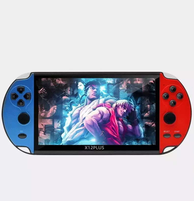 Игровые консоли X12 Plus, 7 дюймов, 5,1 дюйма, X9 Pro, высококлассная версия, портативные Ретро игровые видеоплееры, игровые консоли Double Rocker