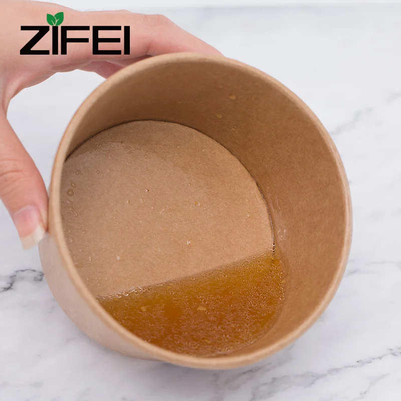 
12oz 16oz 32oz 50oz PLA coating kraft paper soup bowl with PP PLA Paper lid cover 