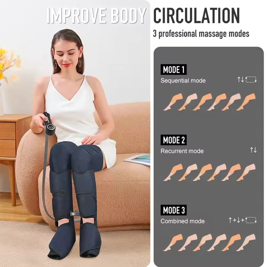 Trending products 2024 new arrivals Air Compression Leg Massager for Circulation Controller Calf Foot Air Leg Massager with Heat