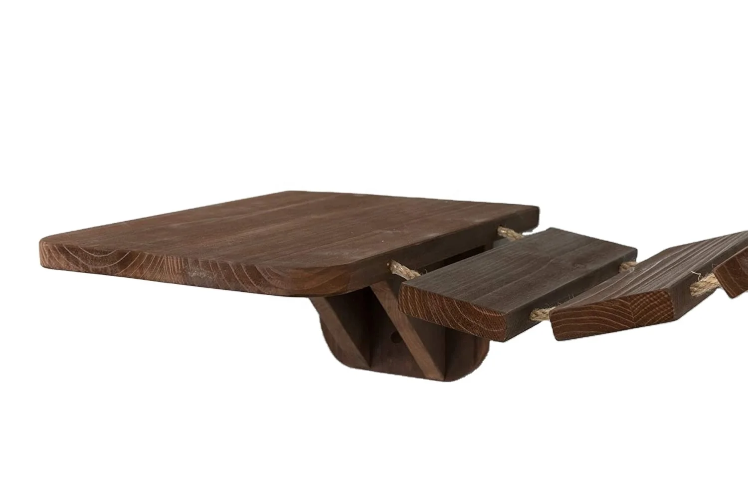 Wall-mounted wooden cat tree furniture bridge for climbing exercise and playing