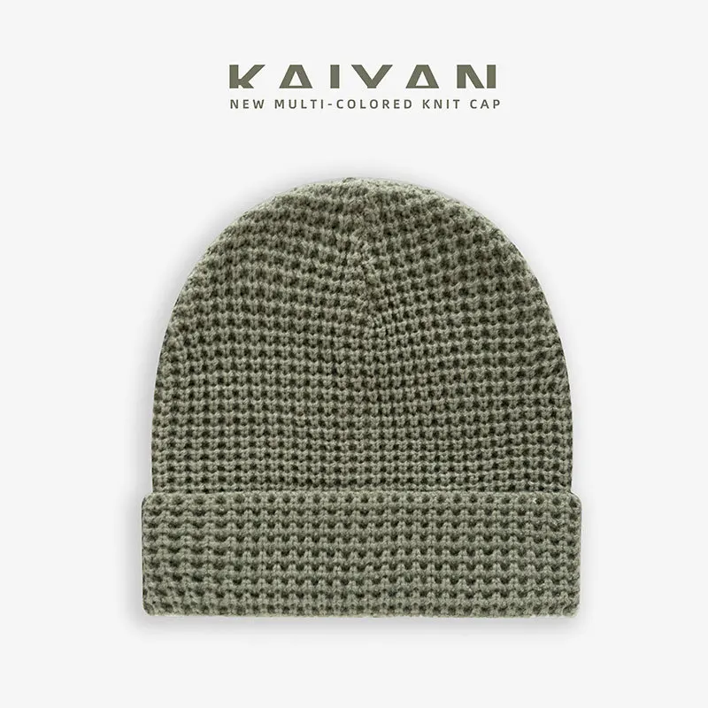 High quality customized acrylic waffle knit warm unisex hat knit tweed hat