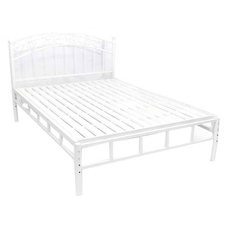 Free Sample Wholesale easy assemble adults Furniture best Cheap black white home space saving Metal single Beds
