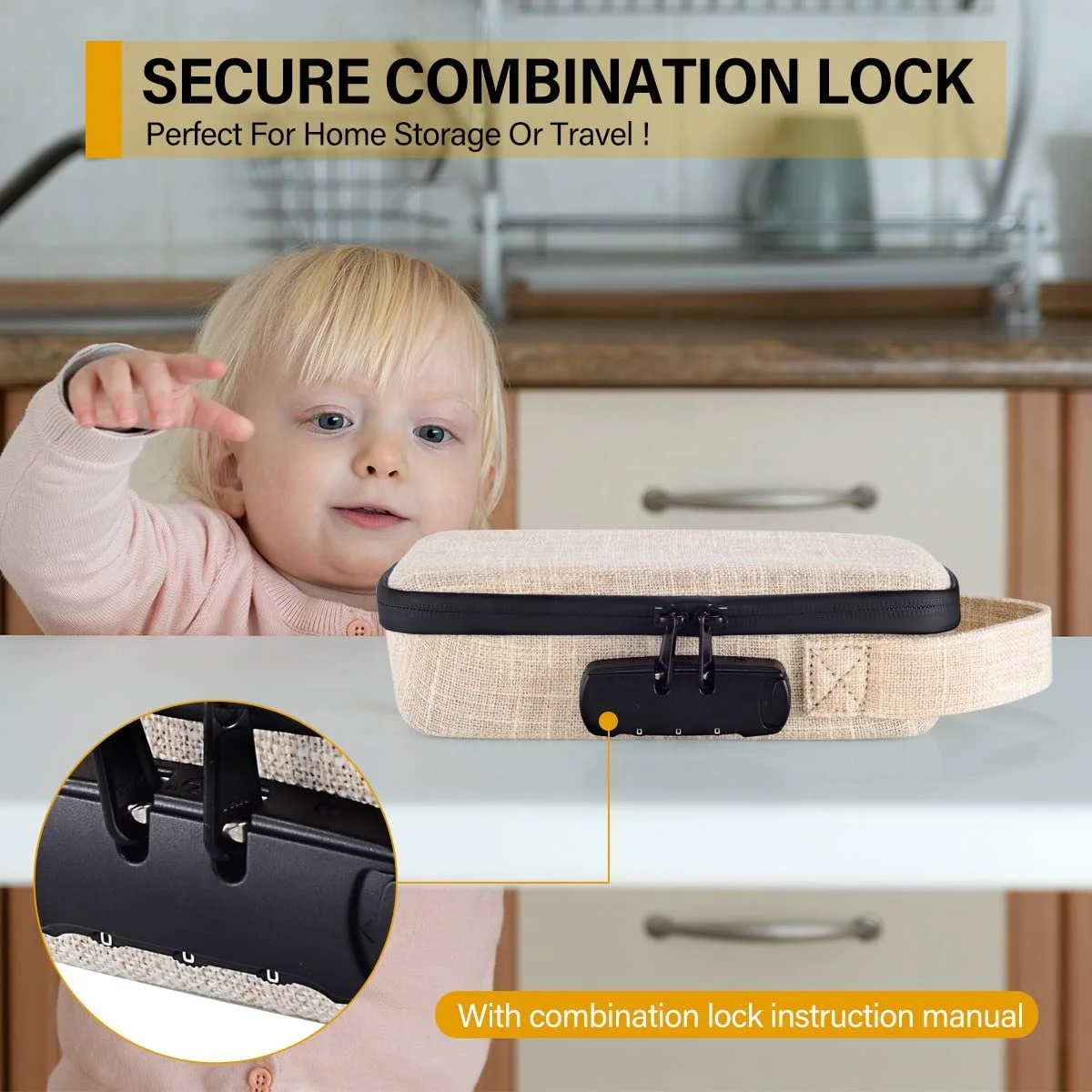 Factory Custom Smell Proof Stash Box with Combination Lock Portable Travel Storage Case For Storage Your Accessories