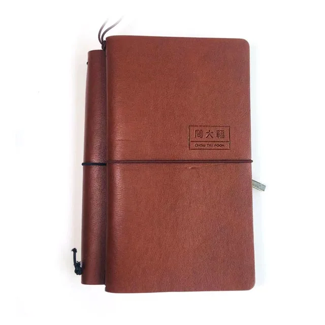 Handmade Leather Writing Blank Diary Paper Refillable Bounded Leather Notebook Vintage Leather Travel Journal