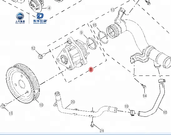 SAIC MG Auto Cooling System Parts Water Pump For MG Cars
