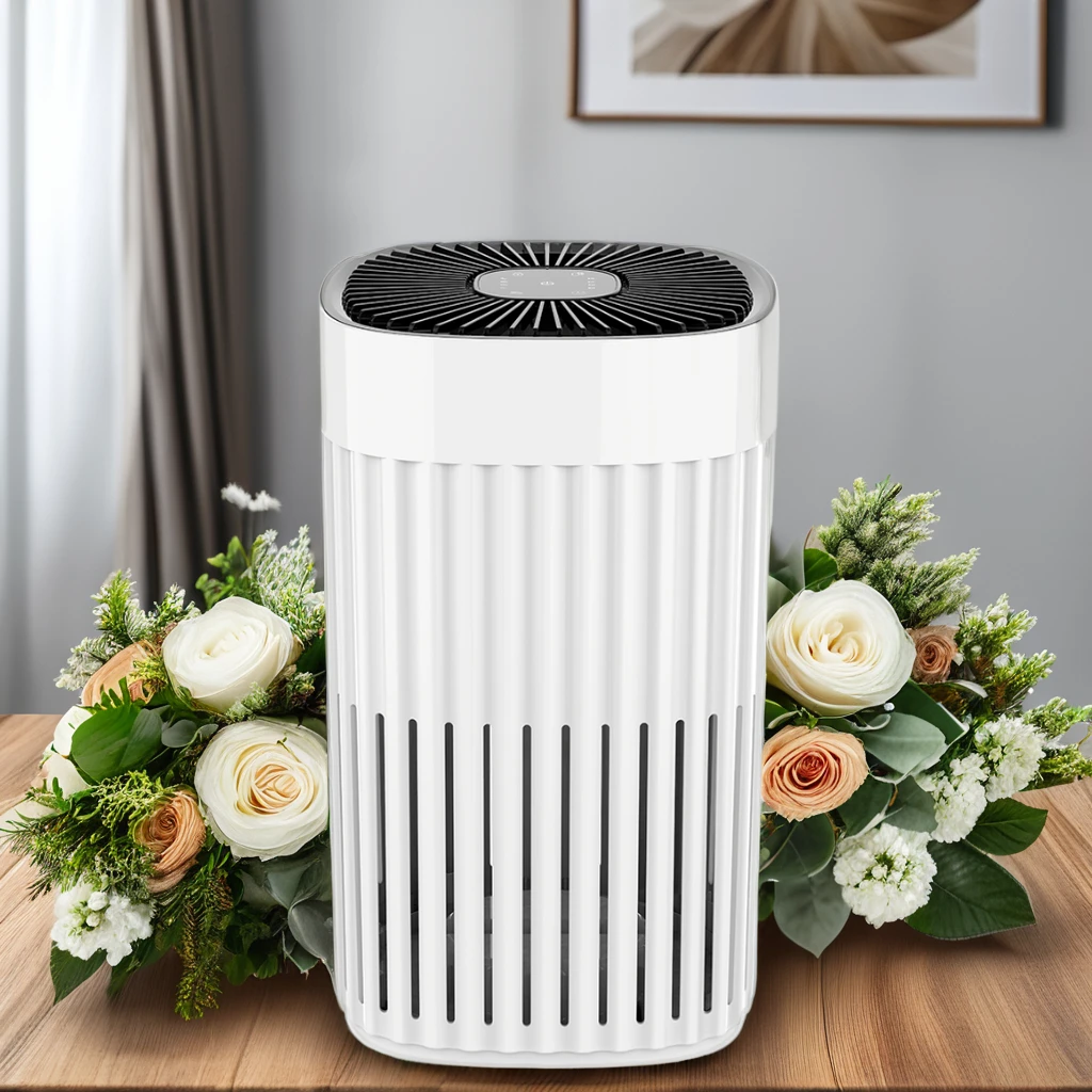 Smart Home Portable Pets Household Air Purifier with HEPA Filter Dust Odor Sensor and Manual Power Source Scent Diffuser Machine