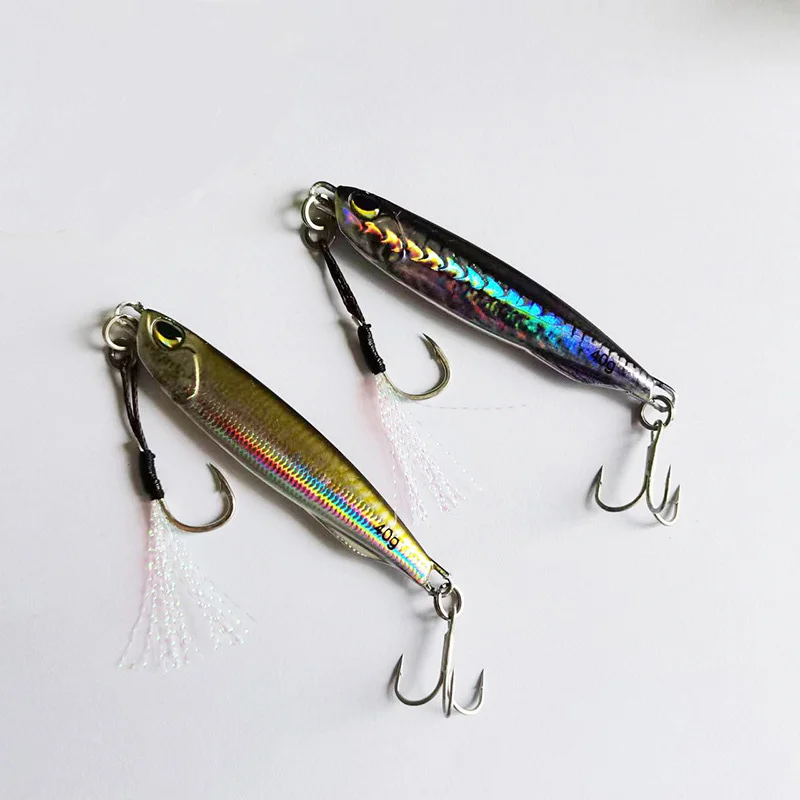ZHUO RUN High Quality 20g 30g 40g 60g 80g Shore Casting Jig Lure Slow Pitch Jigging Metal Fishing Jigs