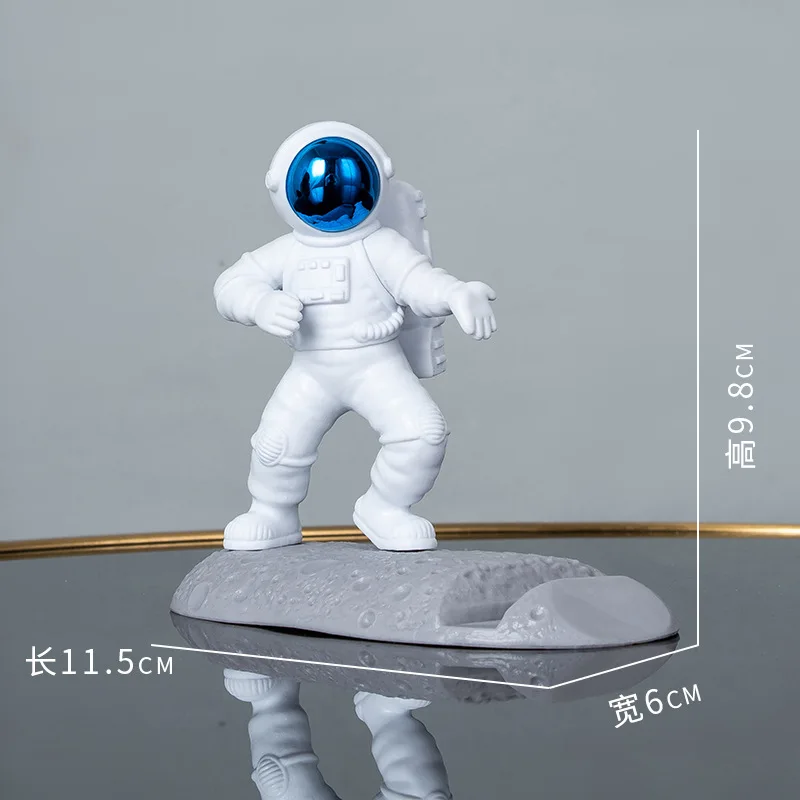 Lazy Reader Astronaut Cell Phone Holder Light Luxury Astronaut Holder Divine Resin Spaceman on Base Holder for Cell Phone