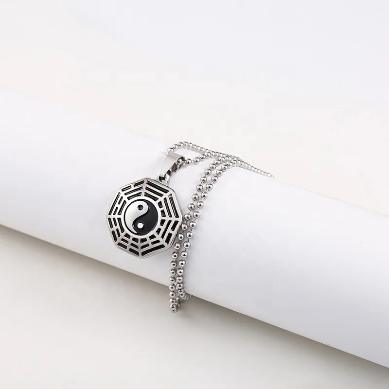 Asia Classic Personality Stainless Steel Geometric Tai Chi Pendant