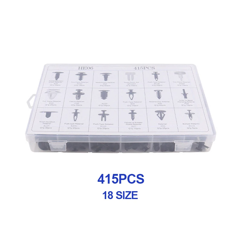 415 PCS Automotive Retainer Clips with Fastener Remover 18 Most Popular Sizes Nylon Car Clips Fasteners
