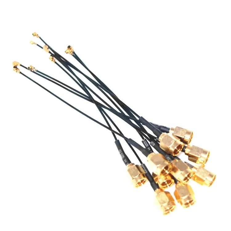 Antenna Ufl Extension Cable RG113 Micro Coaxial Cable Assembly IPEX / U.FL To SMA Male Bulkhead Pigtail Cable