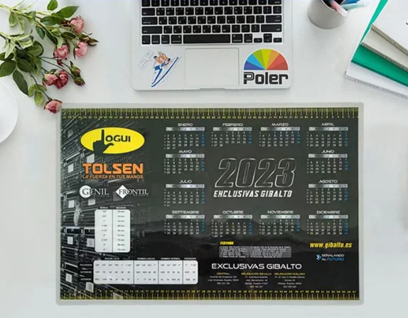 Customized PVC double-sided soft desk mat/personalized printing  office table pad