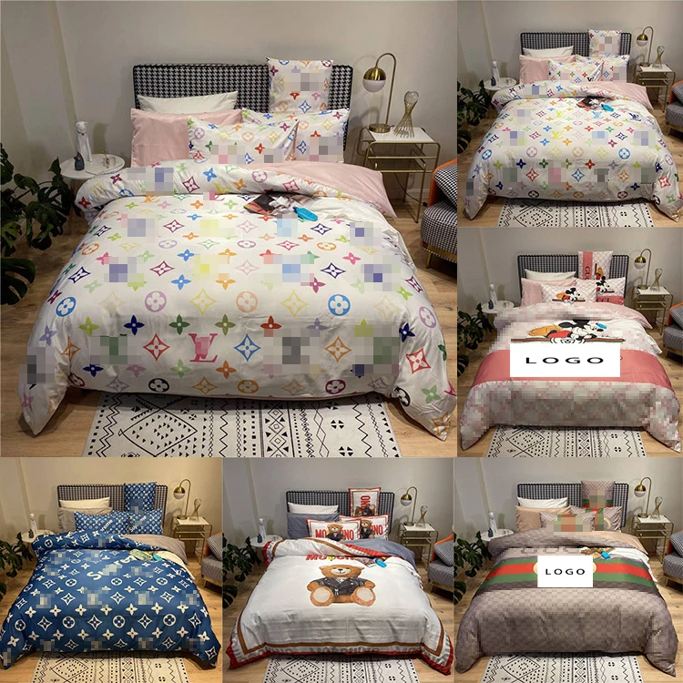 2021 Wholesale Famous Brand Designers Super King Size Bedding Set bed skirt