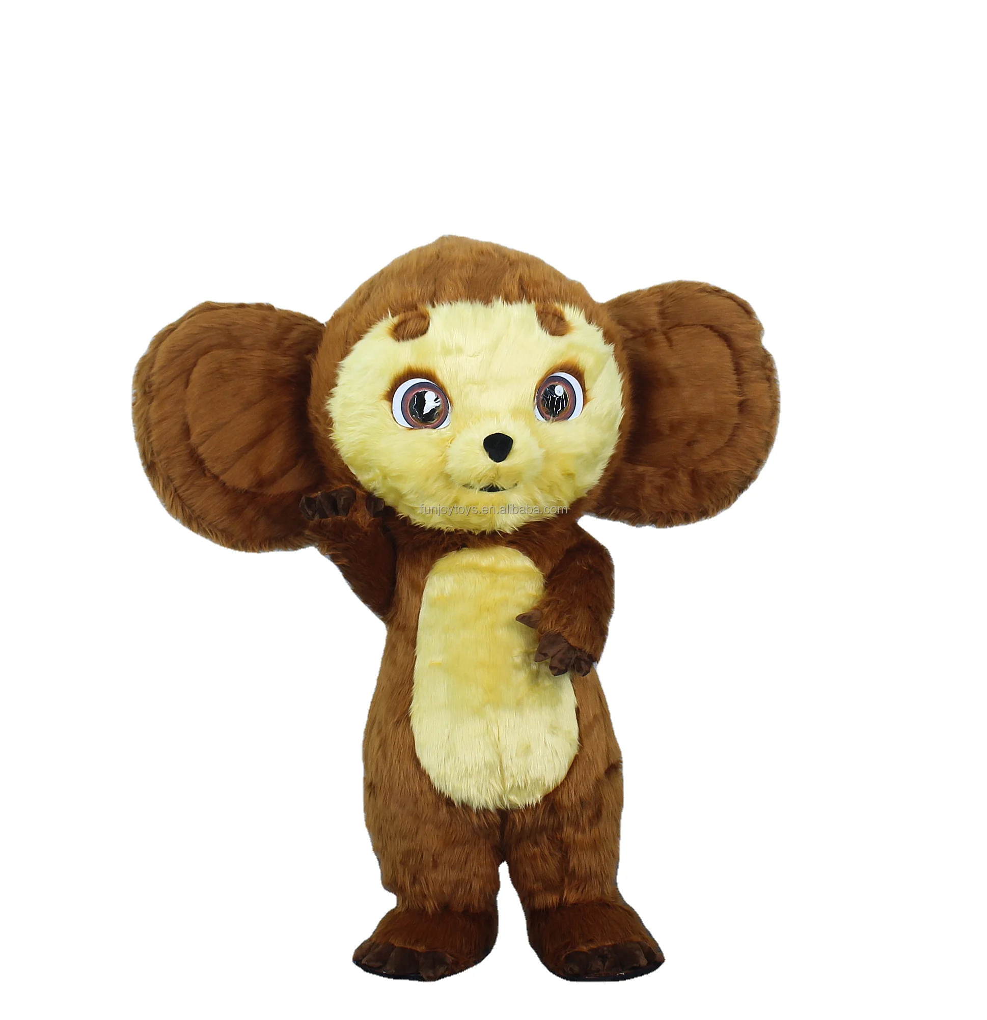 Long fur cute Inflatable Cheburashka mascot costume adult size carnival party monkey mascot costume