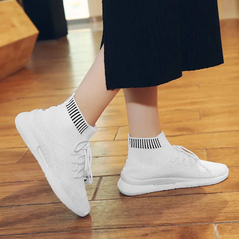 Лидер продаж, модная летняя вязаная обувь, плоские носки, обувь для женщин