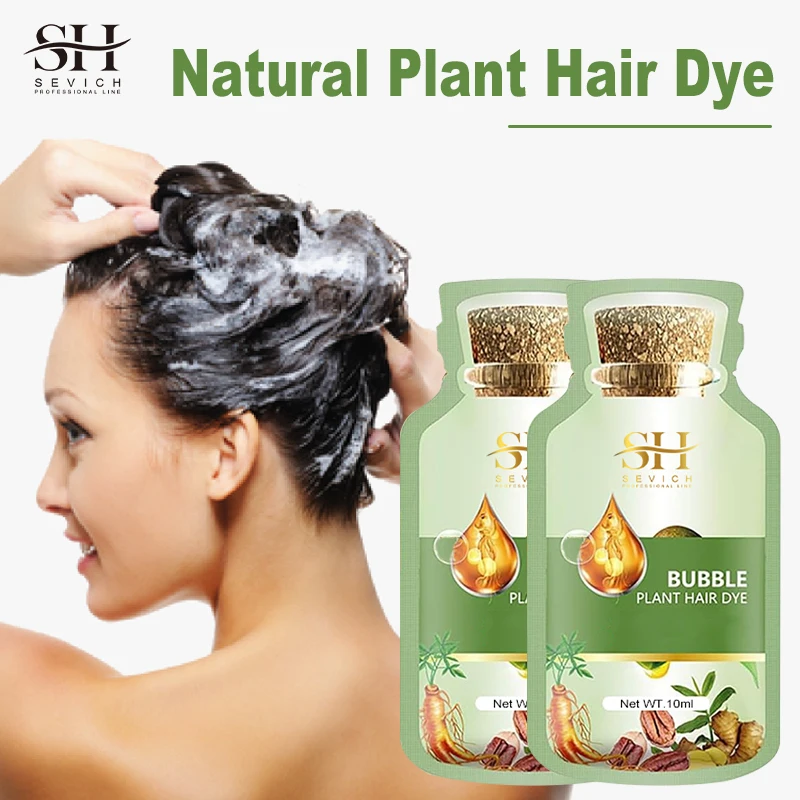 Free Sample Hair Dye Shampoo 3 In 1 Professional Permanent Herbal Natural Black Hair Dye Hair Color Shampoo For Men And Women