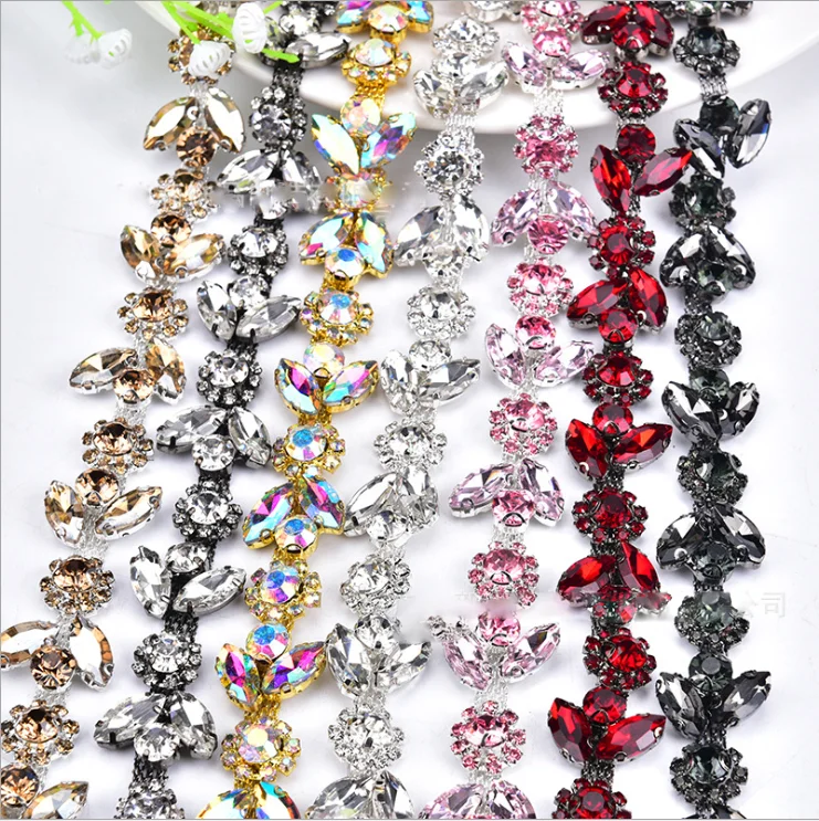Кристалл AB, стразы, листья, лоза, отделка, украшение для торта, шитье или домашний декор