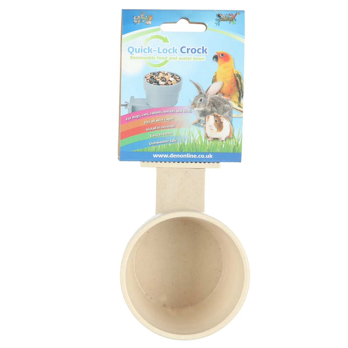 Quick Lock Crock Bowl Small Animal Bird Dog Cat Small Pet