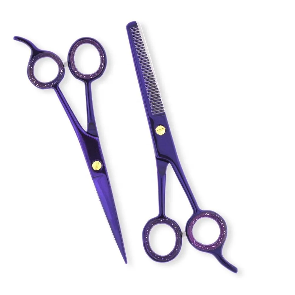 professional hair scissors cut hair cutting salon scissor purple color barber thinning shears hairdressing scissors set
