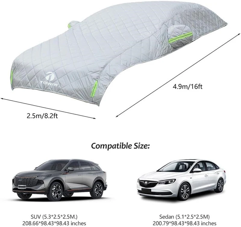Odm Waterproof Polyester Full Car Protector Cover Anti Sunlight Snow Hail Outdoor Car Cover