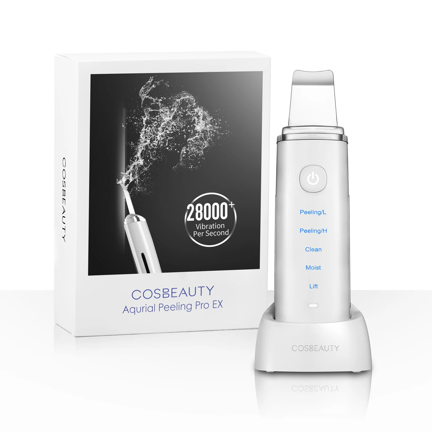 COSBEAUTY Newest Rechargeable Peeling Spatula High Frequency Ultrasonic Skin Scrubber Electric