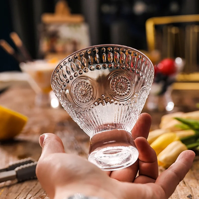 Hot Sell Cheap Glass Tea Water Cup Glass Coffee Cup Juice Dessert Mug Milk Tea Ice Cream Bowl