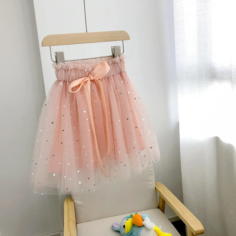 Ivy10045G New Star design baby girls tutu skirt glitter tulle kids mini skirt