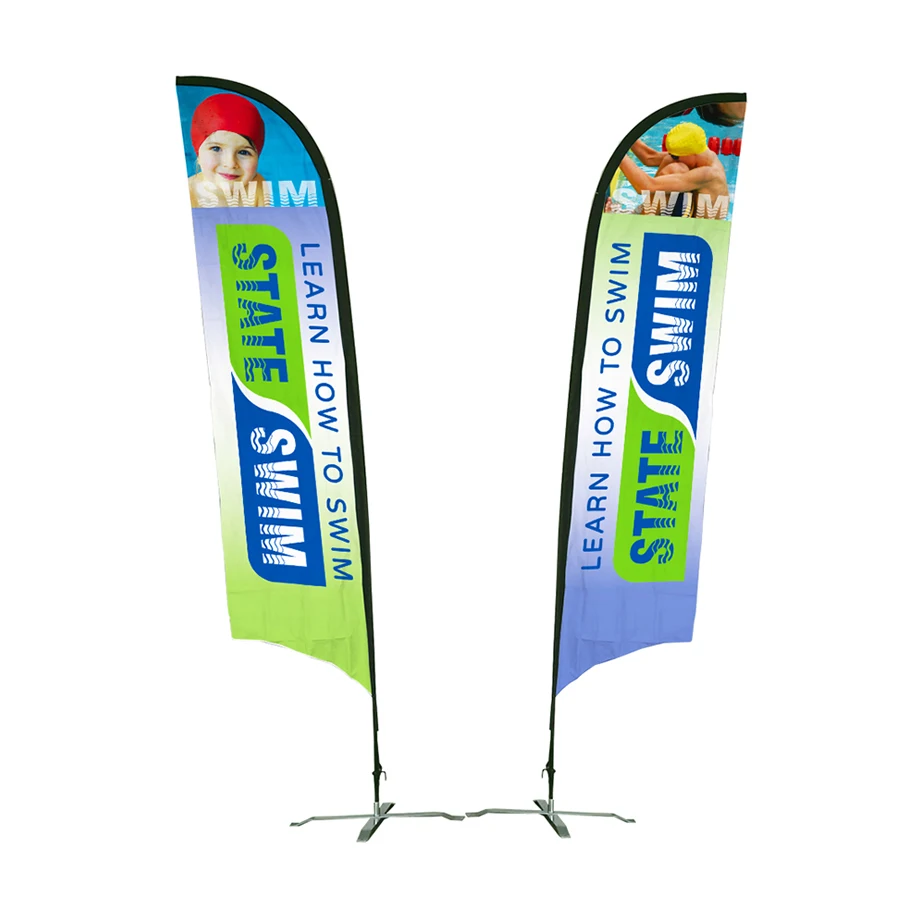 wholesales custom logo feather banner flags outdoor advertising flying xl beach flag with pole stand water base