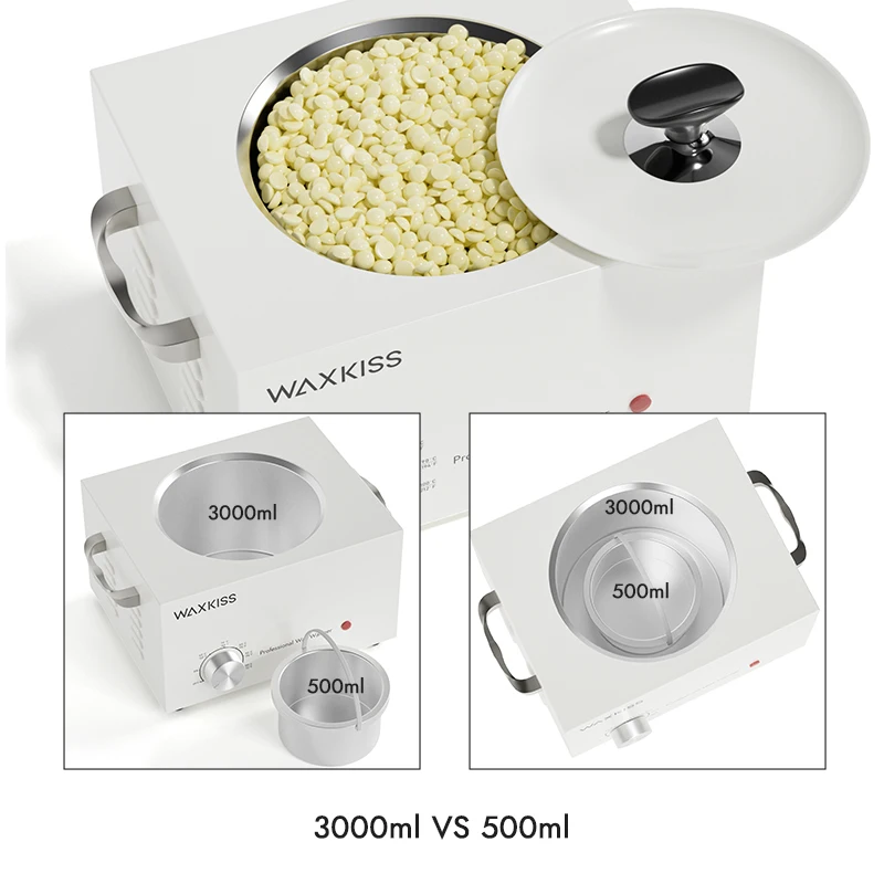 Customize Logo 3000ml Volume Wax Heater Machine White Pink Depilatory Wax Warmer For Hair Removal