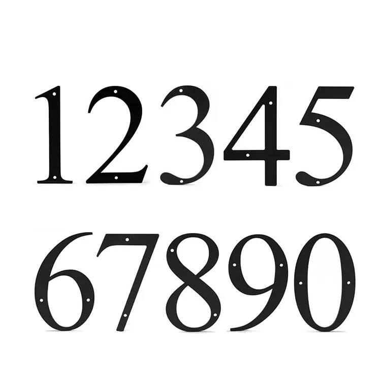 Personalized Address Numbers Color-Anodized Cast Aluminum Numbers Laser Engraving House Number Metal