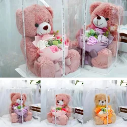 Плюшевый мишка тедди различных цветов, игрушка, Свадебный мультяшный букет, подарок на день матери