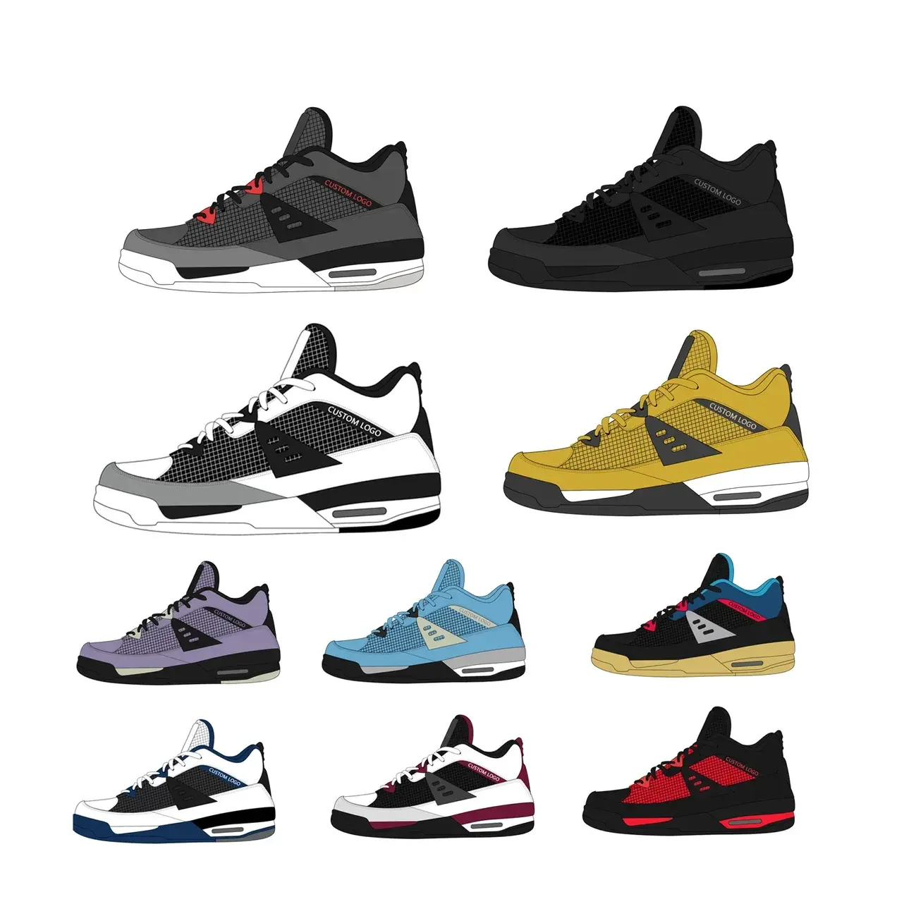 Shoe Supplier Custom LOGO Designer Women Shoes Unisex Casual Sneakers Retro 4 Fashion Basketball Shoes Manufacturers Custom