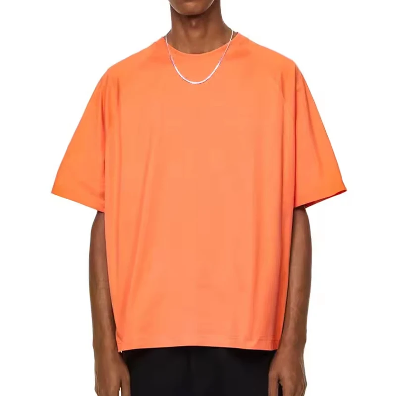 2025 Box Fit cropped oversized t-shirt street wear plain t shirt for men Boxy tee 100% cotton drop shoulder Boxy Cotton T Shirt