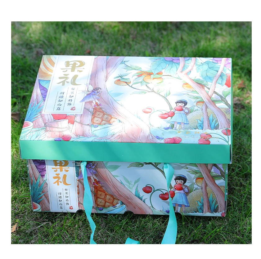 Customized grape apple gift box orange tomato packaging carton fruit and vegetable packaging box