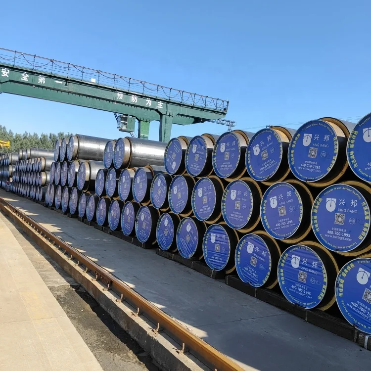 Непосредственно похороненная охлажденная вода полиэтилен pu пена Изолированная стальная труба для горячего водоснабжения