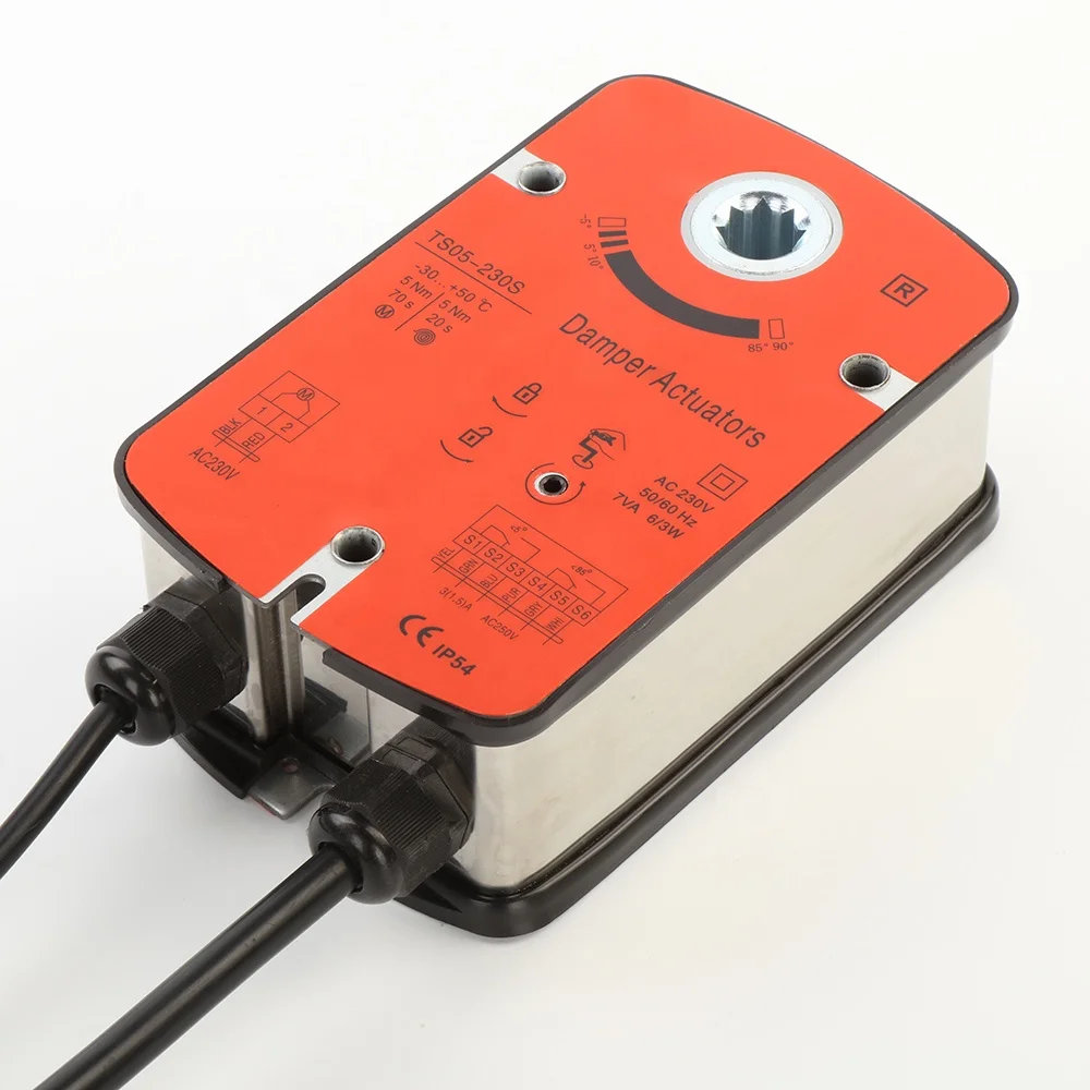 5Nm 230V fire and smoke spring return electric damper actuator for HVAC system