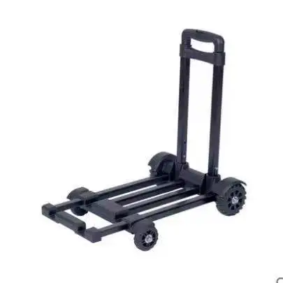 Folding Hand Truck, 50 Kg/110 lbs Heavy Duty 4-Wheel Solid Construction Utility Cart Compact and Lightweight