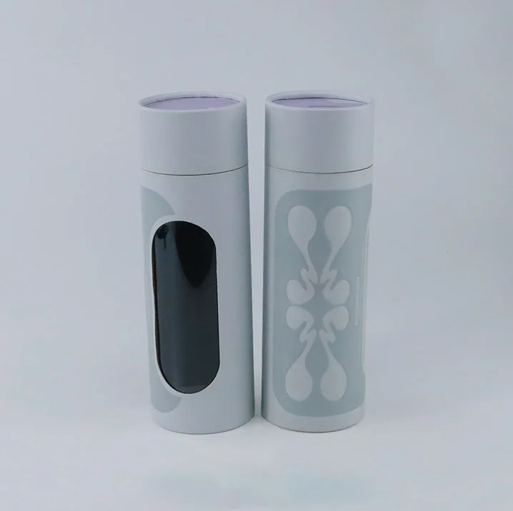 Custom Cardboard  Food Grade Round Kraft Paper Tube Box Cylinder T-shirt Paper Tube Packaging With PVC Window