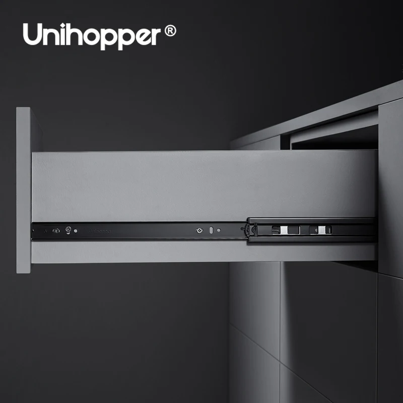 Unihopper 3 Fold Telescopic Drawer Rails Telescopic Channel Ball Bearing Slide Kitchen Cabinet Drawer Slide Rail