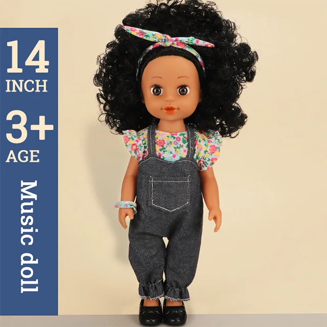 KSF Toys Wholesale China Factory Hot Selling 34CM Vinyl African American Doll Set For Girls