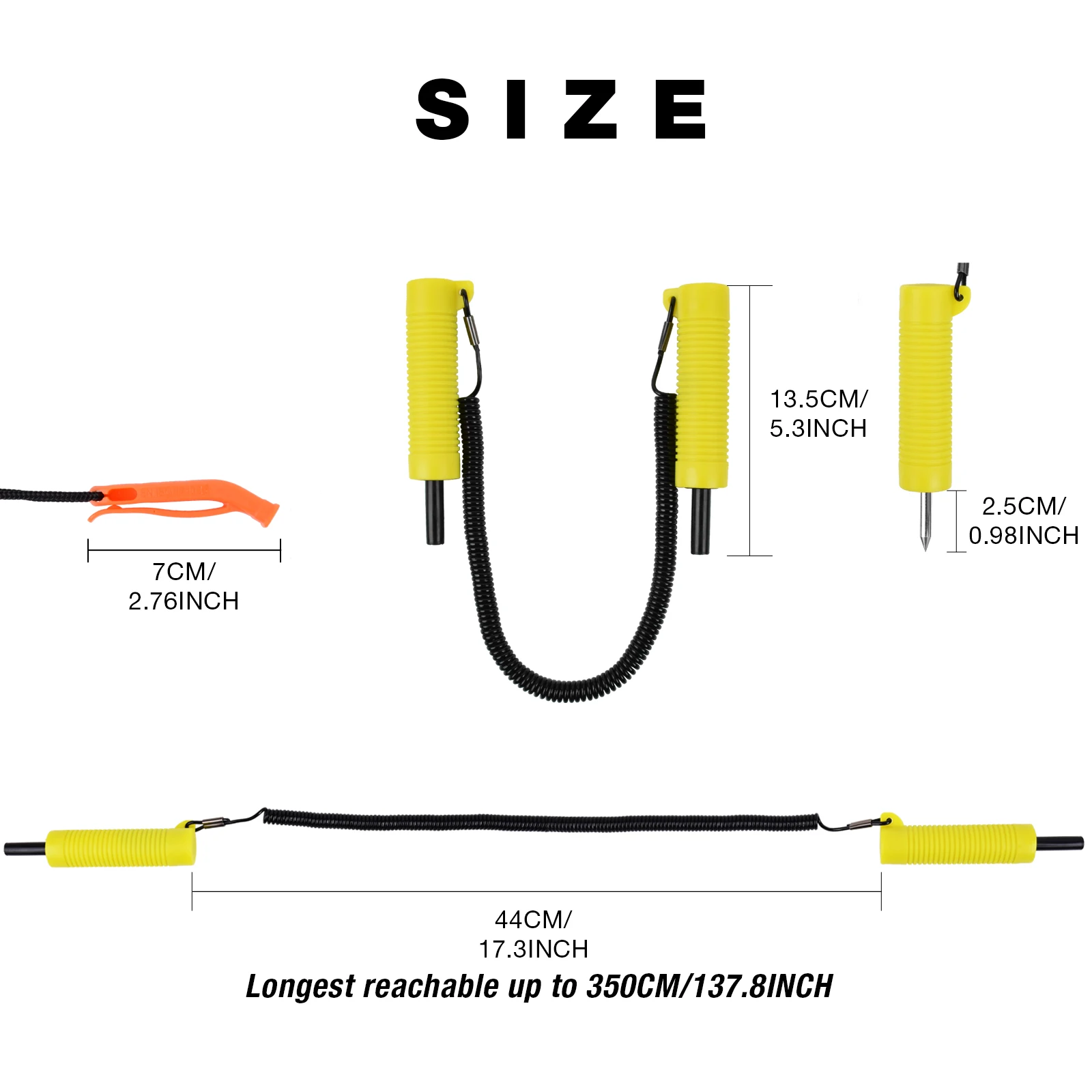 Ice Fishing Safety kit including Ice Fishing Safety Retractable Picks & Rescue Whistle with protective case