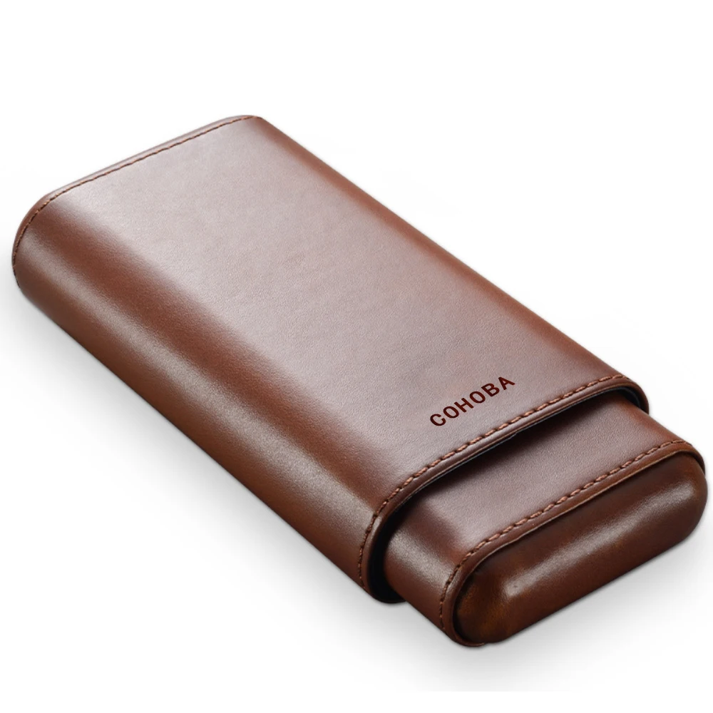 Brown Waterproof Leather 3 Cigar Carrying Packaging Travel Case Box  with gift box Cigar Tube humidor Cigar Tubes