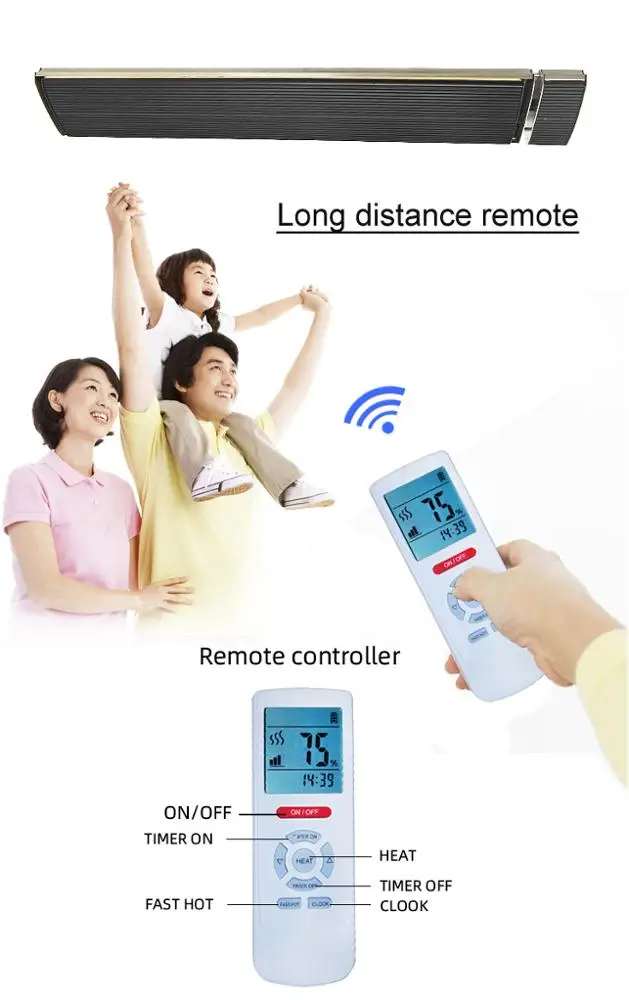 1800W Smart home far infrared radiant heater with Remote Controllede