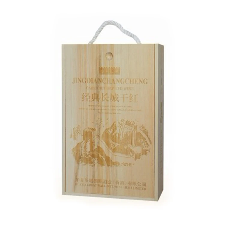 Индивидуальная печать простая красивая высококачественная скользящая крышка деревянная коробка для вина с одной бутылкой